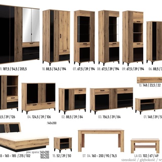komoda 124 ,5 z szufladami półkami Aris 04 szafka nowoczesna loft