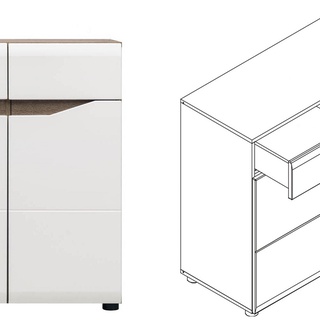 zestaw nowoczesny elegancki Lionel 1 meblościanka rtv biała połysku