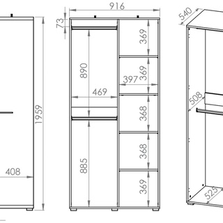 szafa 92 z półkami drążkami Adagio 01 dwudrzwiowa ubraniowa biała