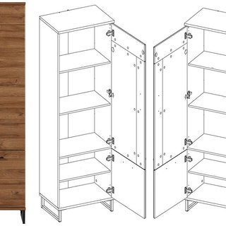 regał 58 zamykany Ivo 08 słupek z drzwiami nogami wysoki bieliźniarka