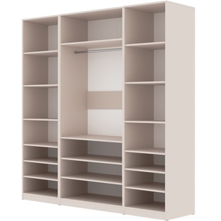 szafa 180 otwarta wnękowa Tres W korpus z półkami zestaw garderoba