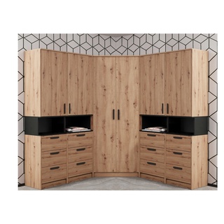 zestaw szafa duża narożna Grant 41 z szufladami półkami drązkami