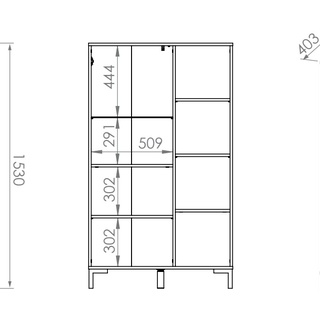witryna niska loft na nózkach Nevio 19 szafka komoda z szybą wysoka