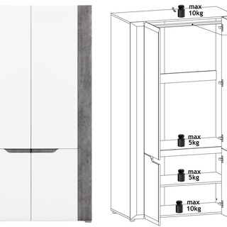 szafa 107 ubraniowa Brando 07 dwudrzwiowa do pokoju korytarza