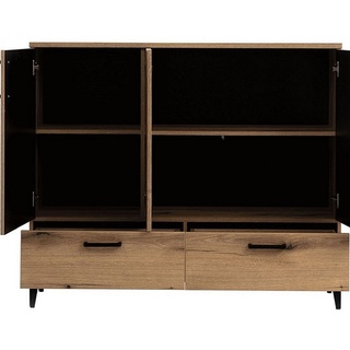 zestaw sypialnia nowoczesna Aris 5 łóżko szafa komoda foft czarna