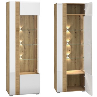 witryna 65 wysoka wąska Adagio 02P regał zamykany słupek z szybą