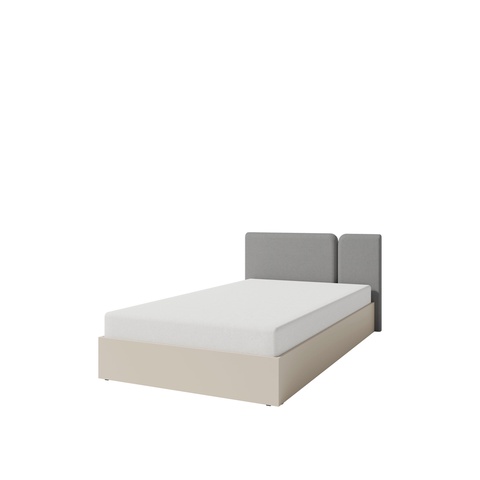 Einzelbett 120X200 mit Bettkasten und gepolstertem Kopfteil LUCA 14