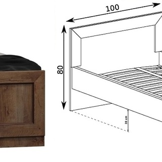 łóżko 90x200 z zagłówkiem Tadeusz 21 pojedyncze 90 jednoosobowe