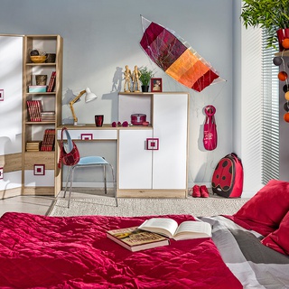 biurko 150 z szafką nadstawką Nico 11 duże biurko do nauki dzieci ucznia