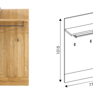 zestaw garderoba York 5a szafa wieszak szafka do przedpokoju korytarza