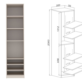 szafa 150 otwarta narożna Tres Y garderoba otwarta różne ustawienia