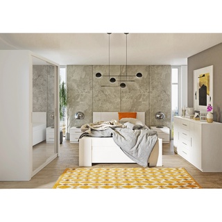 zestaw mebli sypialnianych Bono 1L łóżko szafa komoda stolik komplet