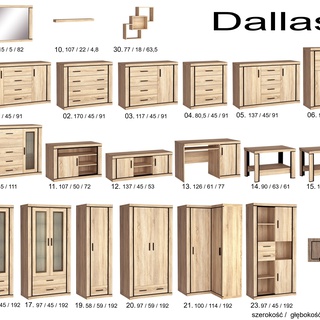 szafa 97 ubraniowa Dallas 20 z szufladą dąb do pokoju korytarza sypialni