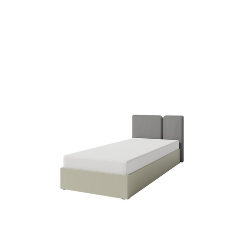 Einzelbett 90X200 mit Bettkasten und gepolstertem Kopfteil LUCA 13