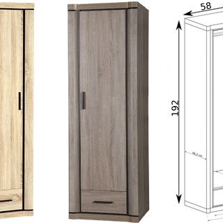 szafa 58 mała ubraniowa Dallas 19 z szufladą wąska do przedpokoju