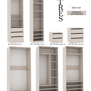szafa 200 modułowa otwarta Tres T pojemna bez drzwi garderoba