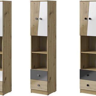 zestaw mebli pokojowych Nero 1 komoda rtv szafka regał w połysku