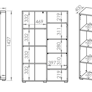 komoda 92 wysoka przeszklona Adagio 03L szafka dwudrzwiowa z szybą