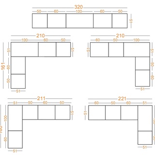 szafa 210 - 161 - 320 zestaw szaf Tres U duża rogowa narożna garderoba
