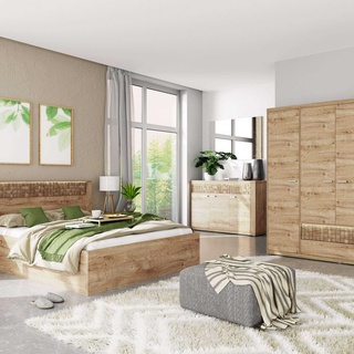 szafa 195 ,5 z szufladami Natural 03 duża ubraniowa do pokoju sypialni