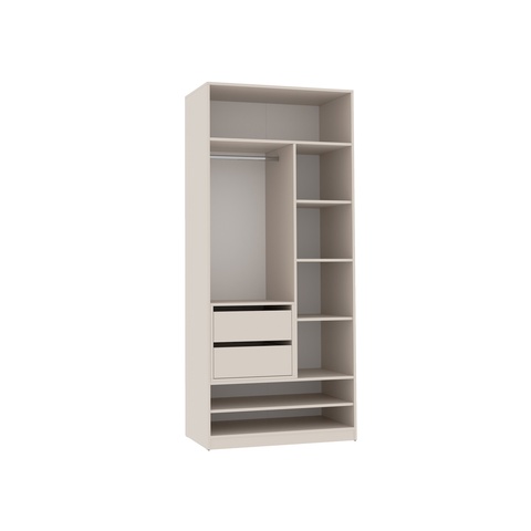 Kleiderschrank 90 cm mit Schubladen ohne Türen TRES 13, offener Kleiderschrank