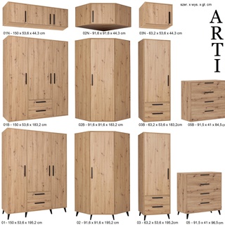 komoda 91 z szufladami ARTI 05B szafka na bieliznę młodzieżowa dzieci
