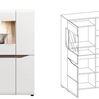 zestaw nowoczesny elegancki Lionel 1 meblościanka rtv biała połysku