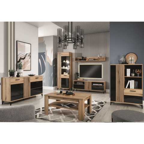 Zestaw duży ARIS 1 rtv komoda witryna na nóżkach ława do pokoju salonu