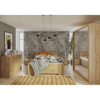 zestaw sypialni Bono 2L komplet mebli komoda łóżko szafa do sypialni