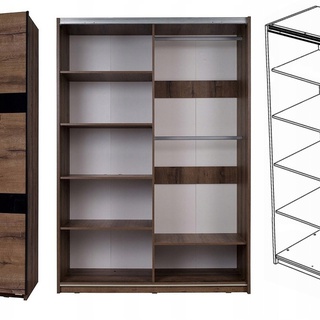 szafa 150 przesuwna Denver 12 z półkami drążkami garderoba do pokoju