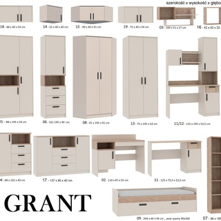 nadstawka 88 dwudrzwiowa Grant 18 do szafy cashmere - kaszmir