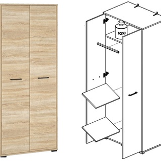 szafa 80 dwudrzwiowa Caro 22 z półkami drążkiem do pokoju korytarza