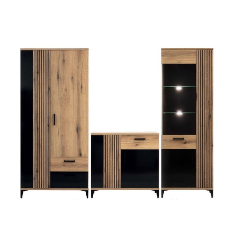 Zestaw Mebli nowoczesnych ARIS G komoda witryna szafa do pokoju
