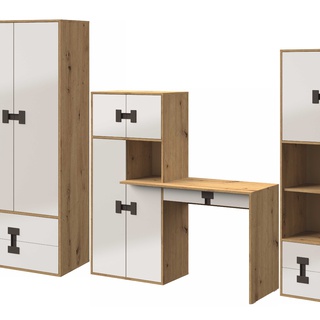 zestaw meblościanka nowoczesna Index E z biurkiem młodzieżowym
