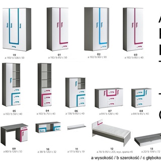 szuflada pod łóżko Apetito Bis 13 pojemnik antracyt biały