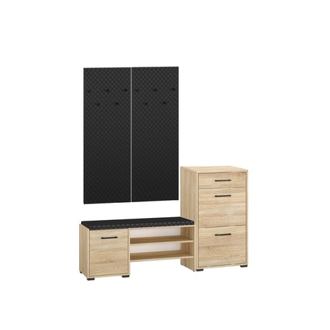 Zestaw garderoba CARO M szafka z siedziskiem na buty komoda wieszak