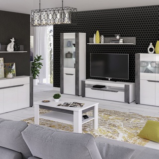 komoda 151 duża Brando 03 szeroka szafka biała w połysku do pokoju