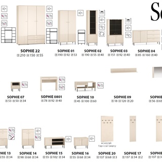 wieszak 34 na ścianę duży Sophie 19 panel cashmere kaszmir