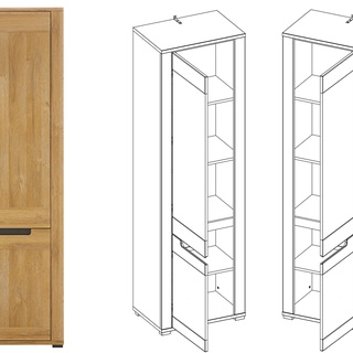 zestaw elegancki komplet York 1 komoda rtv szafka witryna ława dąb