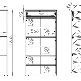 szafka 60 wąska wysoka Caro 14 komoda na buty do przedpokoju