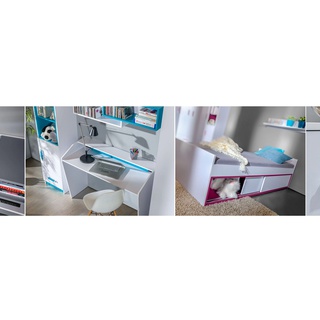 zestaw duży Trafiko 2 biurko komoda szafa biała młodzieżowa dziecięca