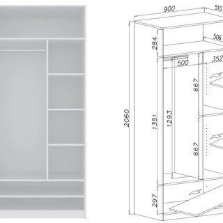 szafa 310 zestaw garderoba Tres Z wnękowa bez drzwi zestaw
