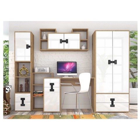 Zestaw komplet INDEX B biurko regał szafa meblościanka ucznia dzieci