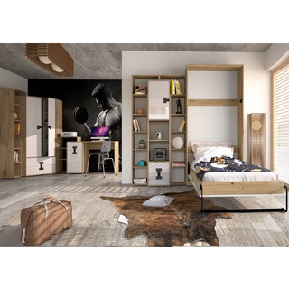 zestaw nowoczesny duży Index 5 biurko narożna szafa łóżko chowane