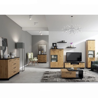 zestaw duży Ines 14 witryna szafka rtv komoda ława do salonu pokoju
