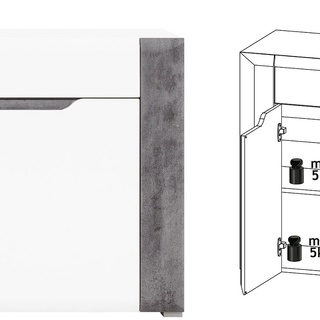 komoda 151 duża Brando 03 szeroka szafka biała w połysku do pokoju