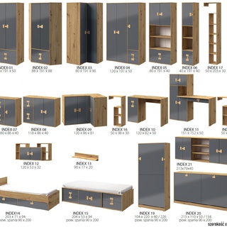 komoda 120 narożna Index 09 szafka rogowa duża nowoczesna połysk