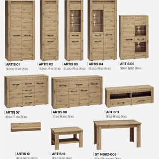 zestaw meblościanka ARTIS 4 rtv szafka witryna szafa do pokoju salonu