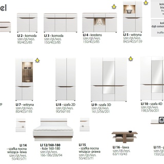 zestaw komplet Lionel 1B meblościanka rtv biała w połysku do pokoju