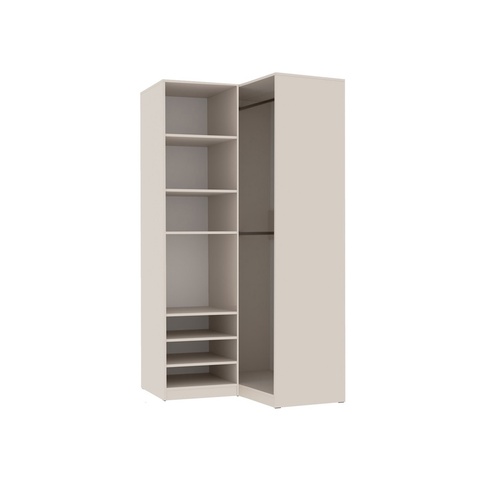 Eckkleiderschrank 101 cm ohne Türen TRES N, großes Eckkleiderschrank-Set
